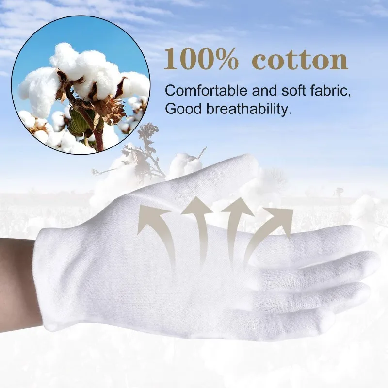 Formal Wear Gloves Men - 1 Paar Weiße Baumwollhandschuhe für Herren