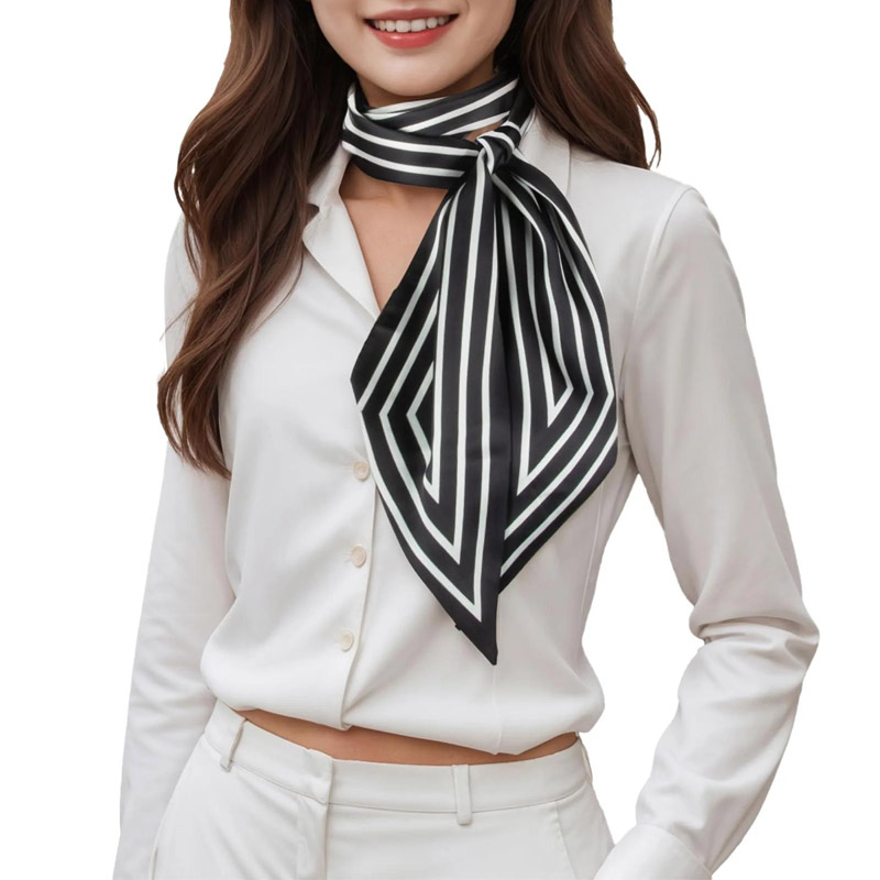 Silk Tie Woven - Mode Streifen Haar Band Schal Frauen
