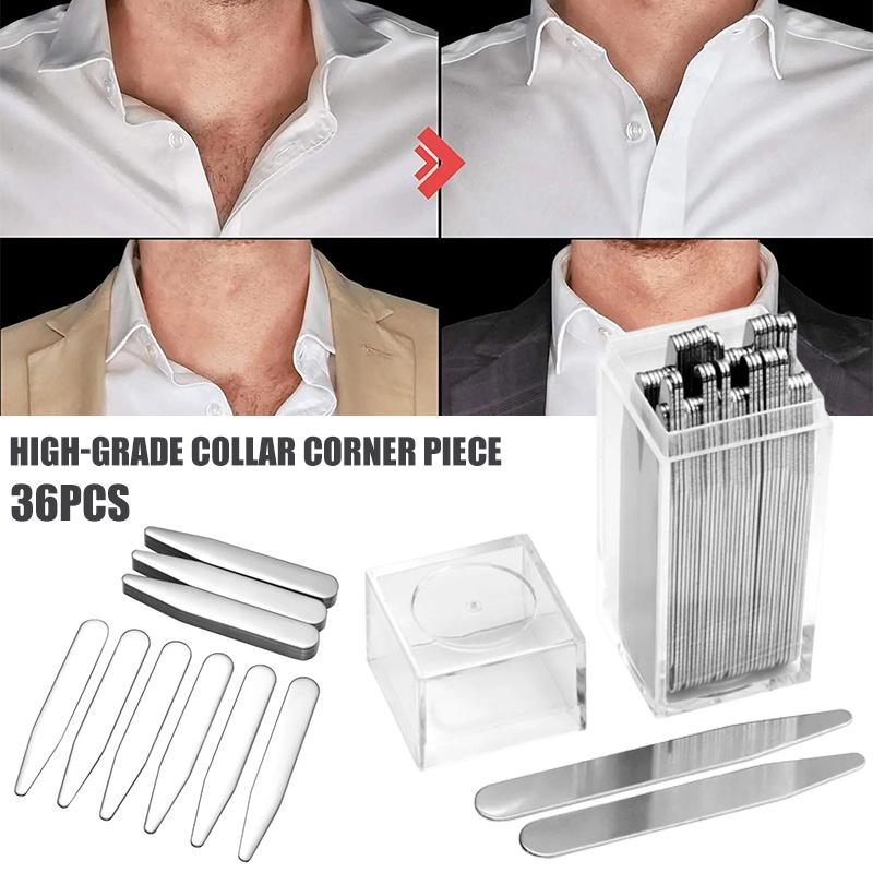 Collar Stay Metal - 36 Stück Edelstahl-Hemdkragenstreben für Herren, 2,2