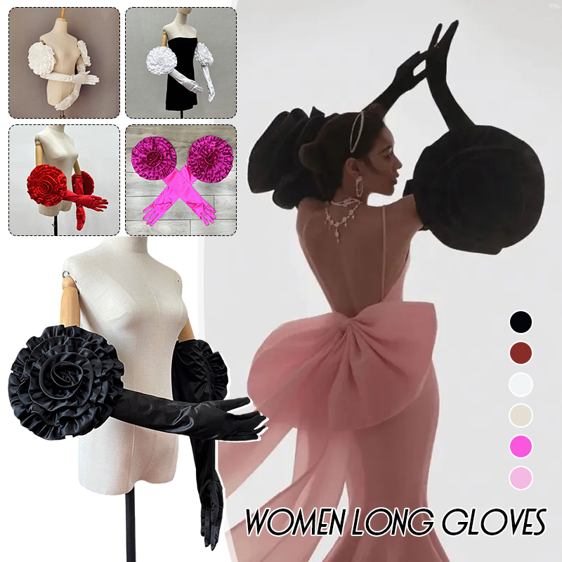Formal Wear Gloves Men - 3D Große Blume Lange Handschuhe Persönlichkeit