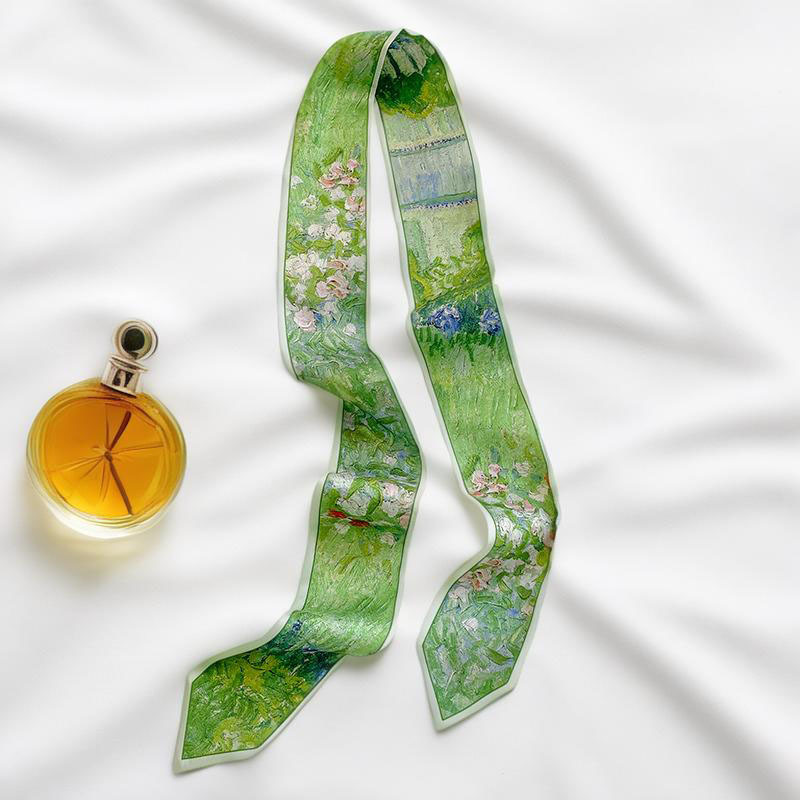 Silk Tie Woven - Schlankes Haarband mit Druckmuster, Halstuch für