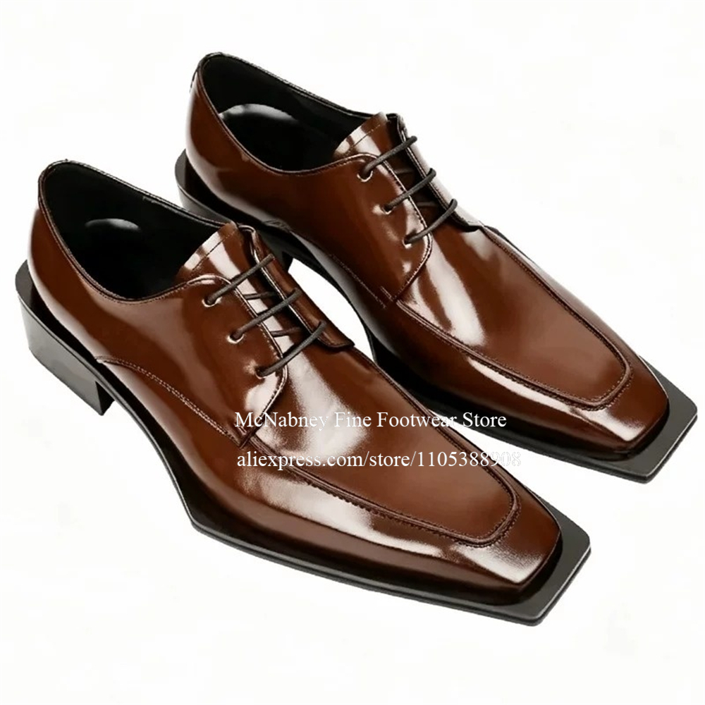 Formal Wear For Men In Wedding - Spikeschnürschuhe aus Leder Schwarze Alpha-Male Gentleman