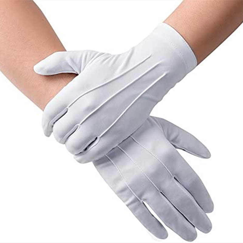 Formal Wear Gloves Men - Weiße Baumwollhandschuhe für Herren, formelle Smoking-Uniform-Handschuhe,