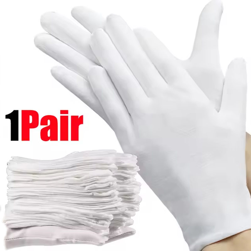 1 Paar Weiße Baumwollhandschuh – Formal Wear Gloves Men Bewertung und Preis