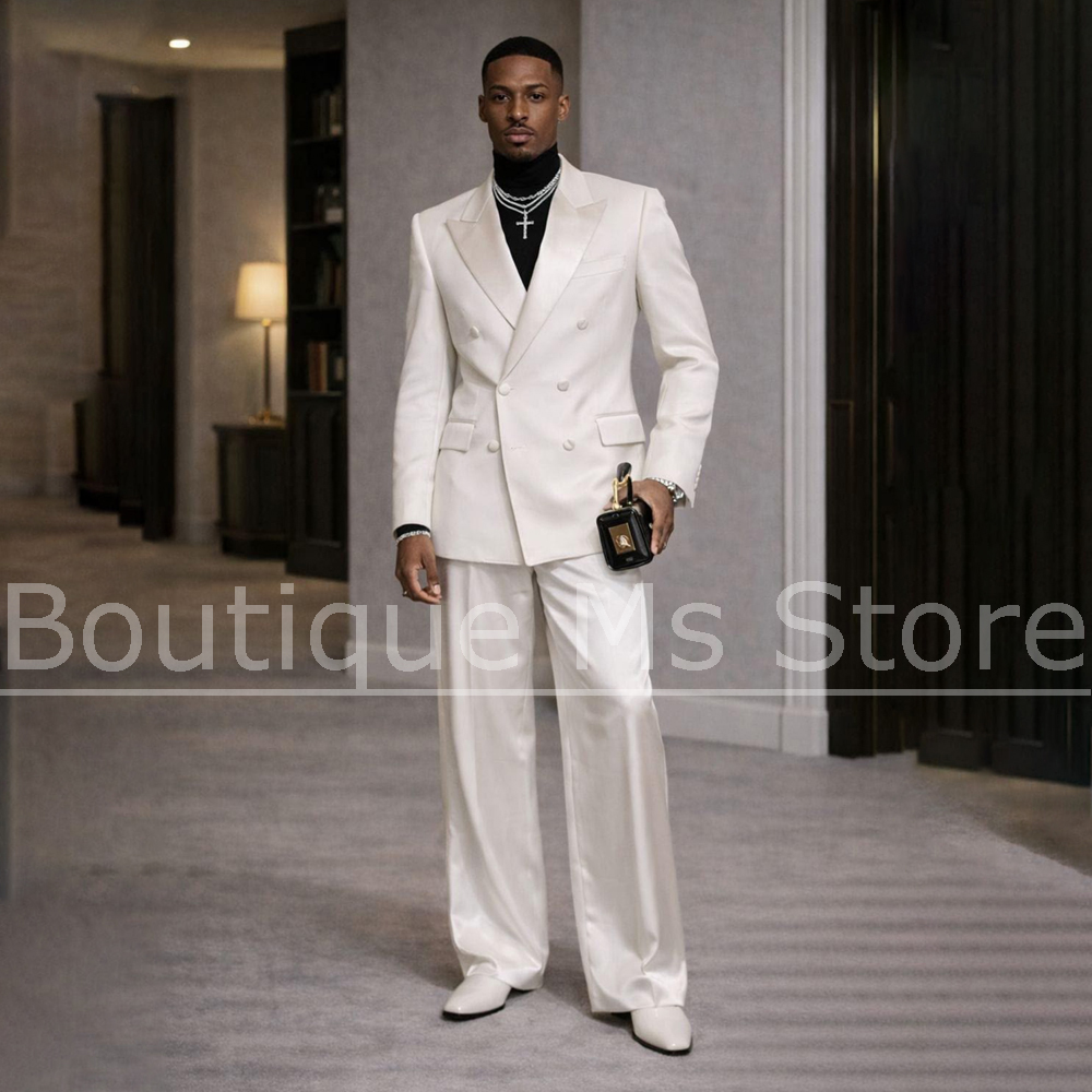 Herren Weißer Satin-Anzug 2-te – Formal Wear For Men In Wedding Bewertung und Preis